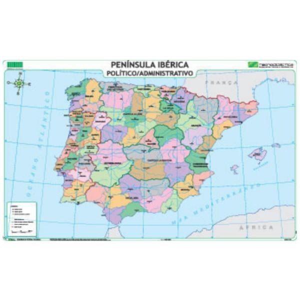 Mapa Geográfico 120x80cm - Península Ibérica Político