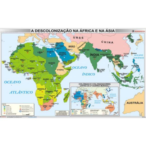 Mapa A Descolonização na África e na Ásia - 80x120cm
