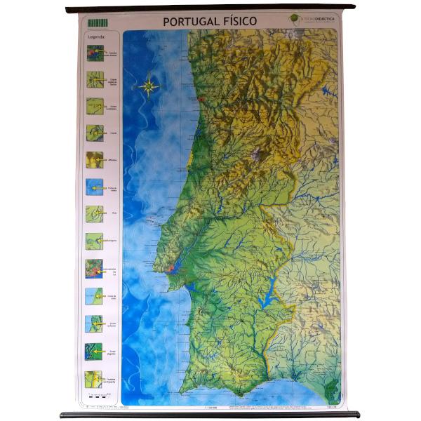 Mapa de Portugal - Físico  Mundo Escolar - Comércio de Material Didáctico,  Lda