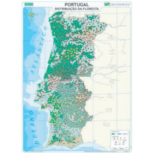Mapa de Portugal - Distribuição da Floresta
