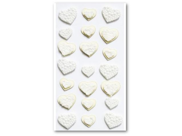 Artoz Stickers 3D - Corações Brancos e Marfim