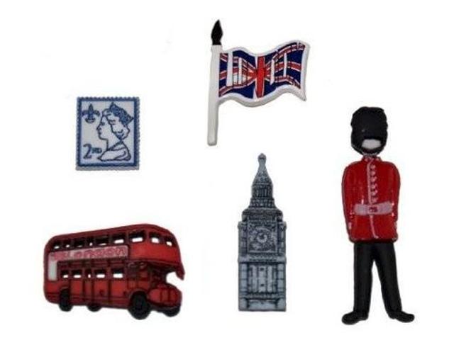 Botões Dress It Up - Símbolos de Inglaterra/Londres