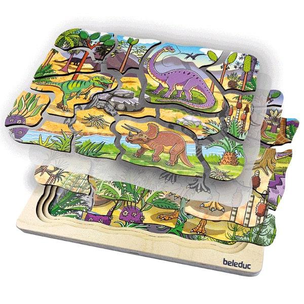 Puzzle Dinossauros - Puzzle 4 Camadas