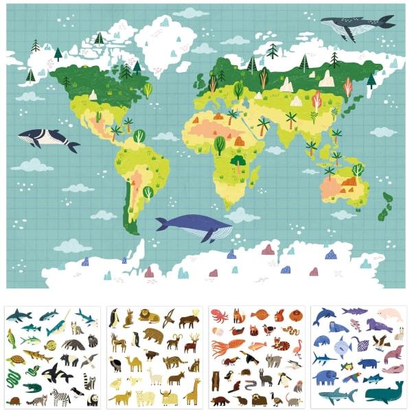 Poster com Stickers - Mapa Mundo