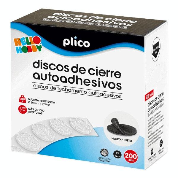 Plico - Discos Velcro Autocolante D: 20mm - 200 conjuntos
