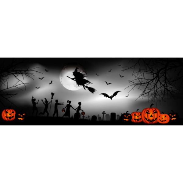Halloween - Lanterna em Papel Transparente Bruxas e Abóboras