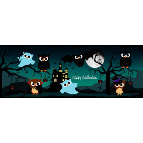Halloween - Lanterna em Papel Transparente Corujas Azul