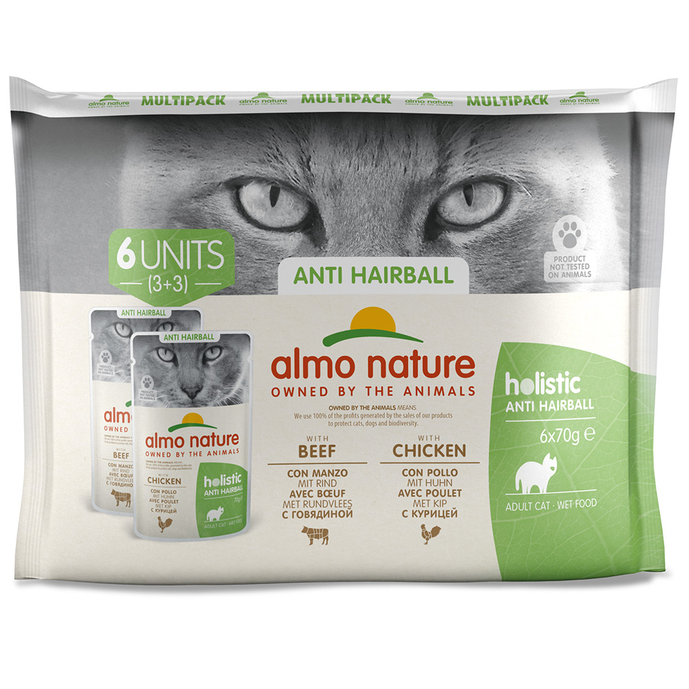 "ALMO NATURE" CAT FUNCTIONAL ANTI-HAIRBALL - MULTIPACK (6 UNIDADES)