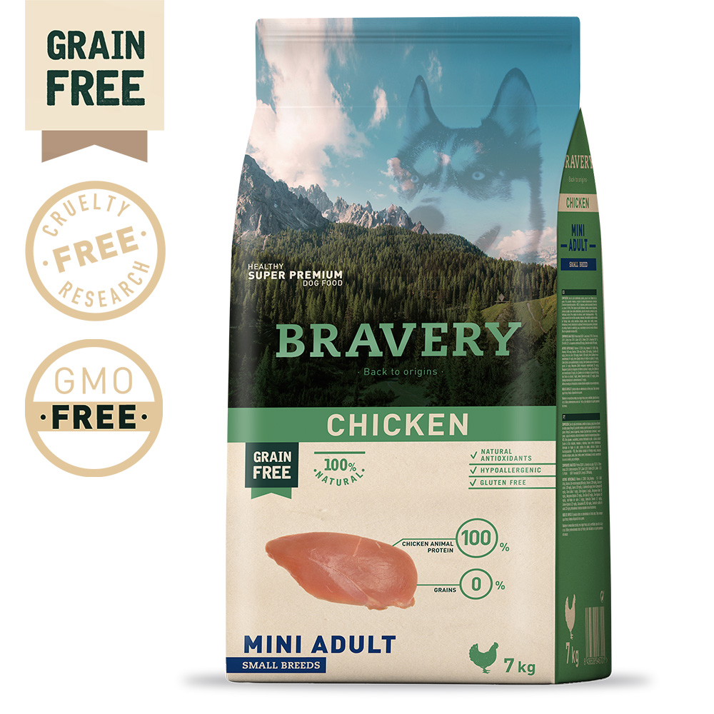 BRAVERY - CHICKEN MINI ADULT SMALL BREEDS (GRAIN FREE)