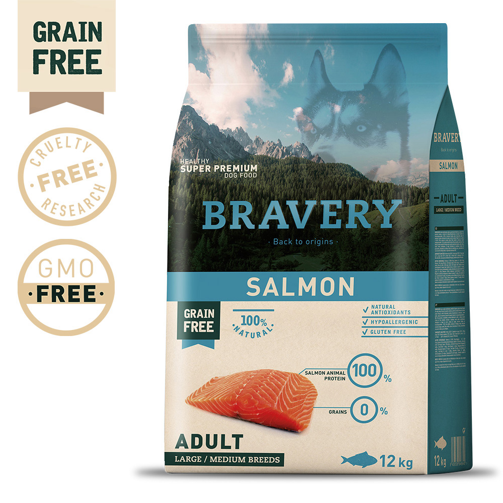 BRAVERY - SALMON ADULT MEDIUM/LARGE BREEDS (GRAIN FREE)