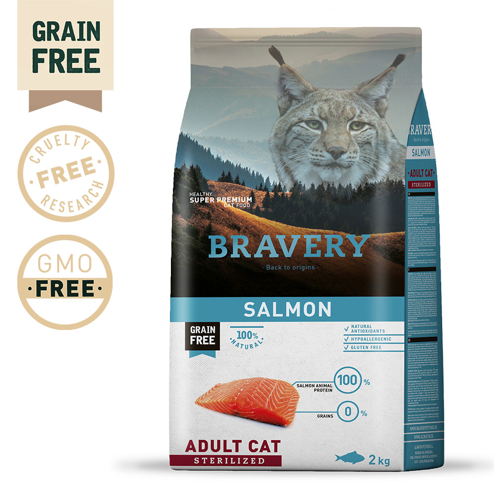 BRAVERY - SALMON ADULT CAT STERILIZED (GRAIN FREE)