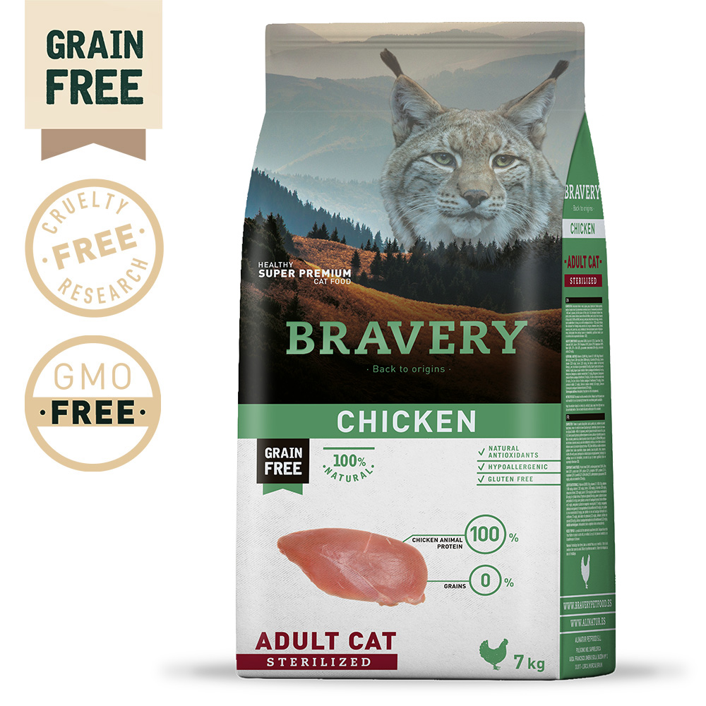 BRAVERY - CHICKEN ADULT CAT STERILIZED (GRAIN FREE)