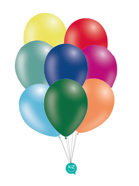 100 Balões Pastel 25cm - Multicor XiZ Party Supplies