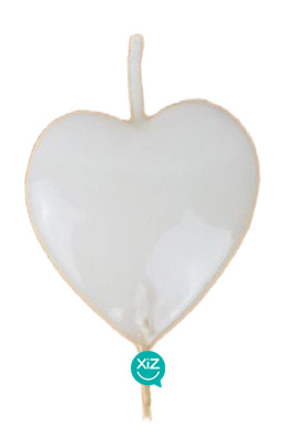Vela 6cm Corazón - Blanco