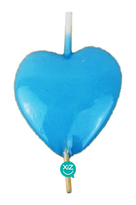Vela 6cm Corazón - Azul Celeste