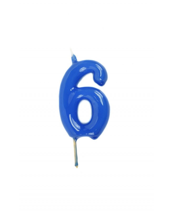Vela 6cm nº6 - Azul Médio
