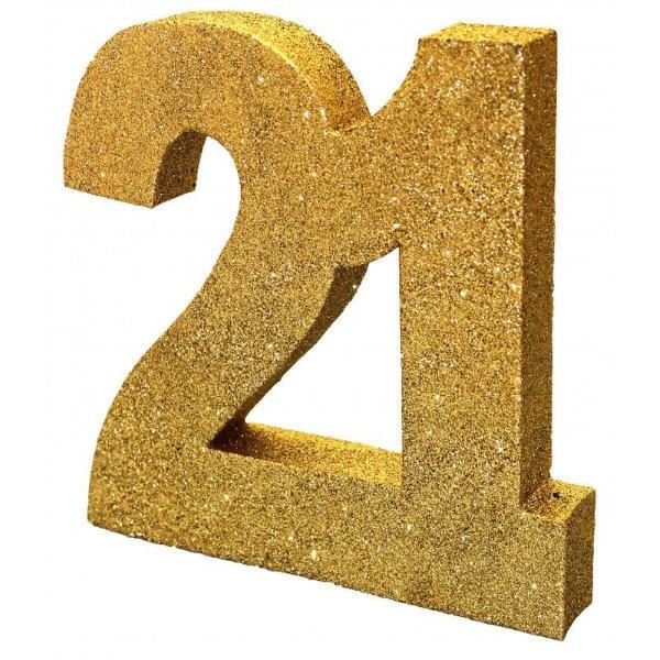 Centro de Mesa Glitter Gold - 21 Anniversary House