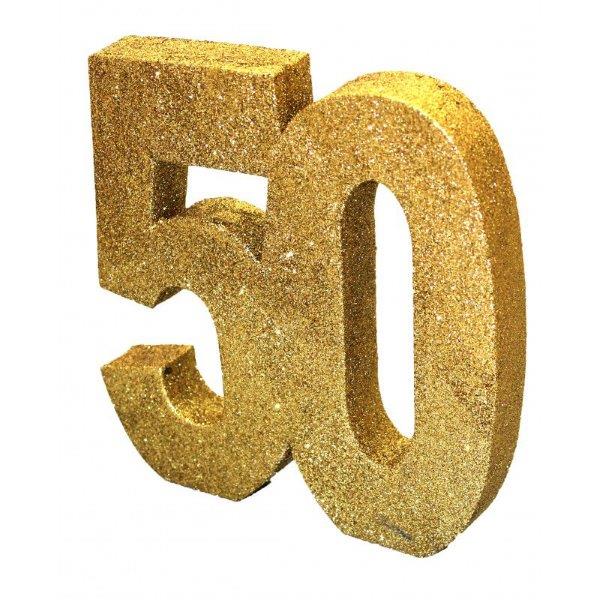 Centro de Mesa Glitter Gold - 50 Anniversary House