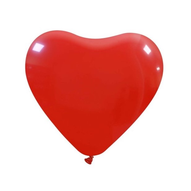 Saco de 10 Balões Coração 26 cm - Vermelho