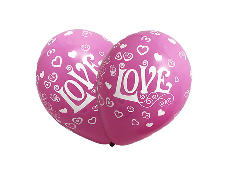 Saco de 10 Balões Impressos "Love" - Rosa XiZ Party Supplies