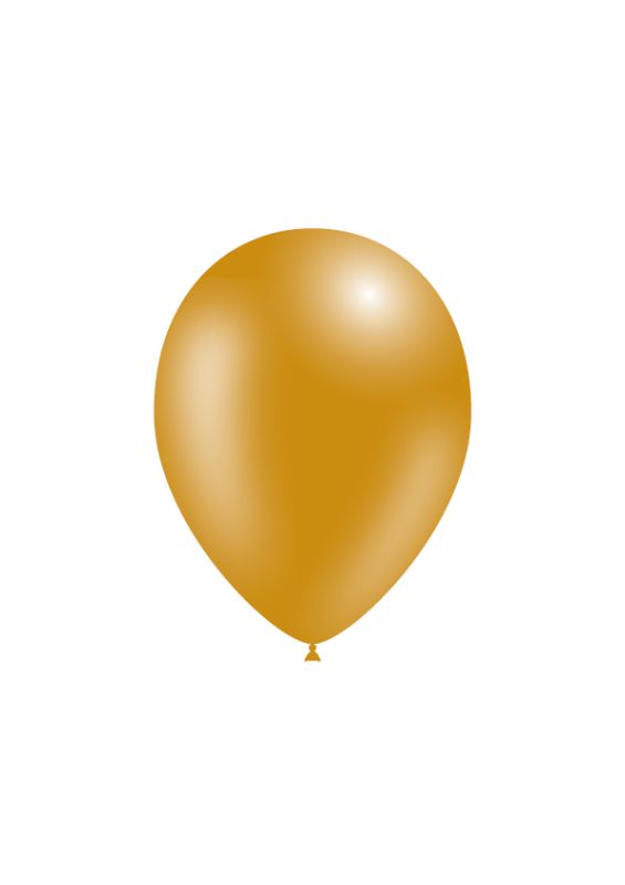 Saco de 100 Balões Metalizados 14cm - Ouro