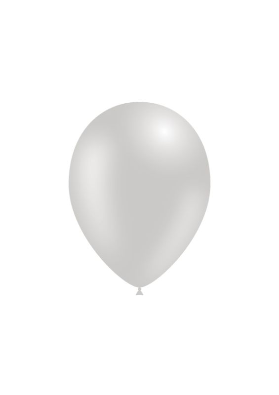 Saco de 100 Balões Metalizados 14cm - Prata