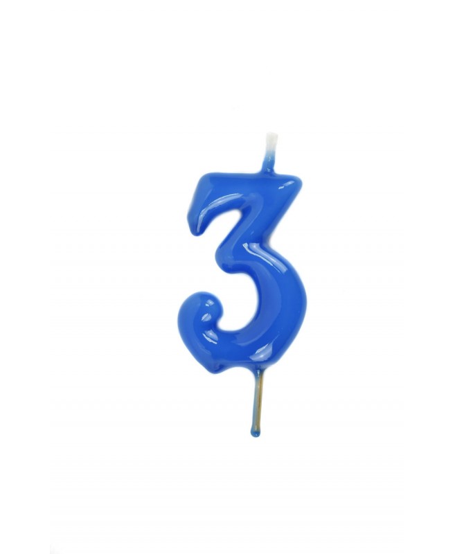 Vela 6cm nº3 - Azul Médio
