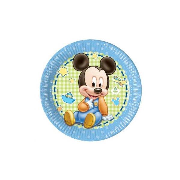 Pratos de Papel 23cm Mickey Baby Decorata Party