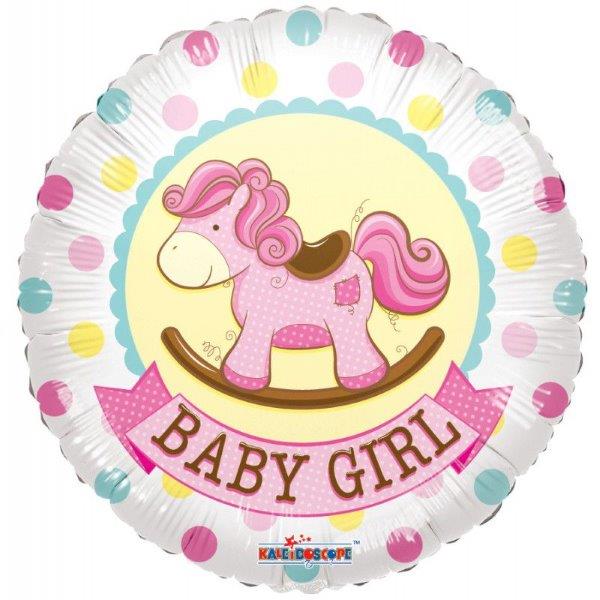 Balão Foil 18" Cavalo de Baloiço Baby Girl Kaleidoscope