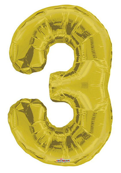 Balão Foil 34" nº 3 - Ouro Kaleidoscope