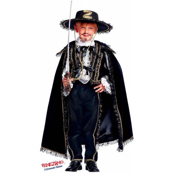 Disfraz de Carnaval El Zorro Prestige  - 6 años Veneziano