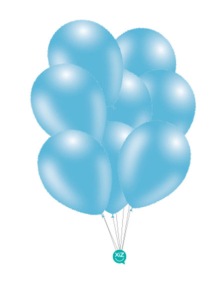 Saco de 50 Balões Metalizado 30cm - Azul Céu
