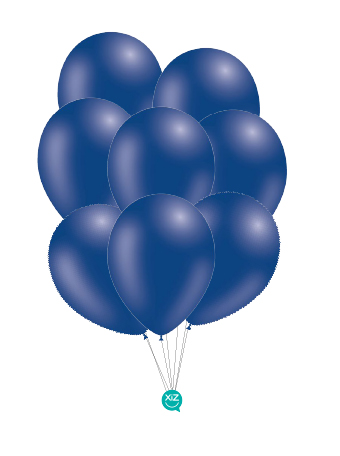 Saco de 100 Balões Pastel 30cm - Azul Escuro