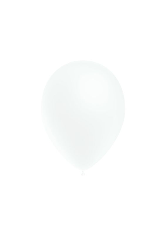 Saco de 100 Balões Pastel 14cm - Branco