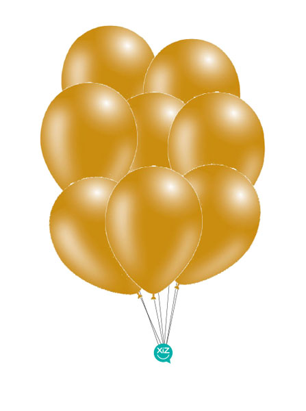 Saco de 100 Balões Metalizado 30cm - Ouro