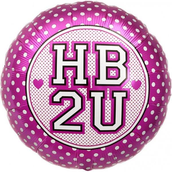 Globo Foil 18" Happy Birthday 2U Pink Dots NorthStar