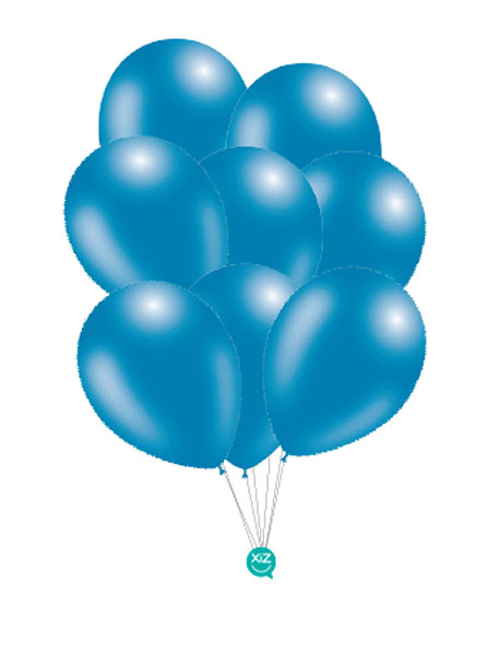 Saco de 50 Balões Metalizado 30cm - Azul Metalizado