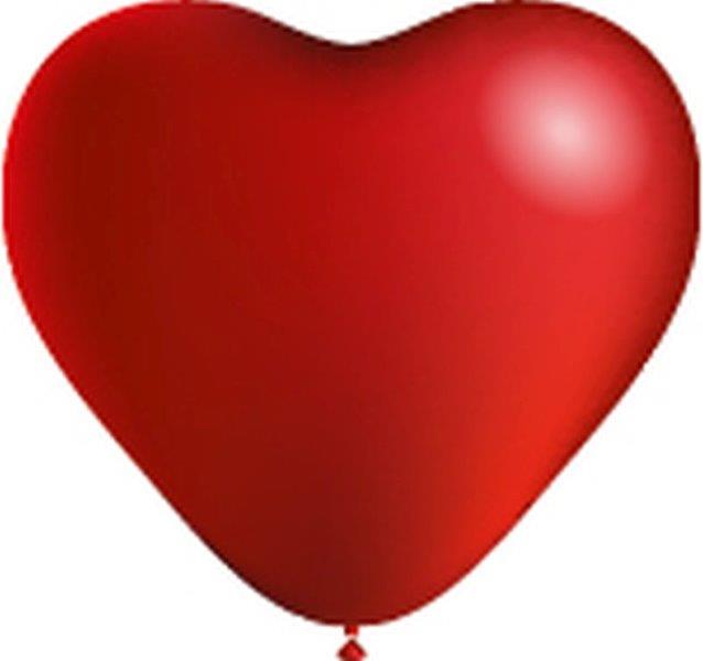 Bolsa de 100 Globos Corazón 16 cm - Rojo