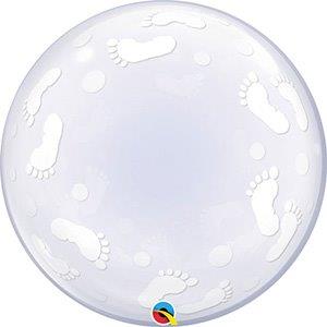 Globo Deco Bubble 24" Baby Footprints Qualatex