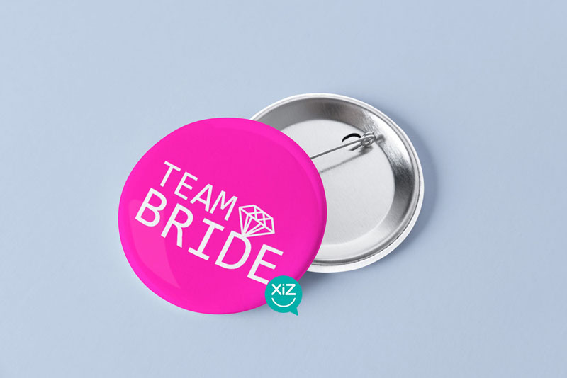 Crachá Alfinete "Team Bride" Rosa XiZ Party Supplies