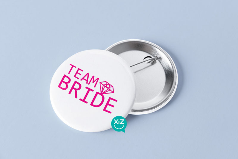 Chapa "Team Bride" Blanco XiZ Party Supplies
