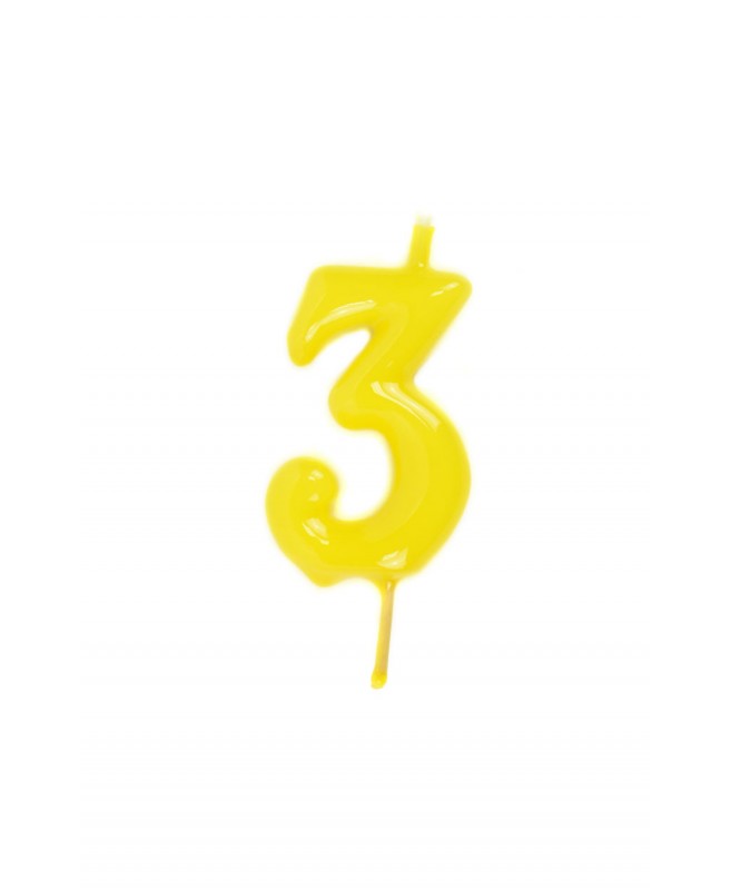 Vela 6cm nº3 - Amarelo