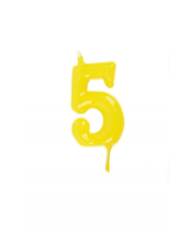 Vela 6cm nº5 - Amarelo