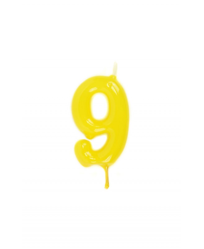 Vela 6cm nº9 - Amarelo VelasMasRoses
