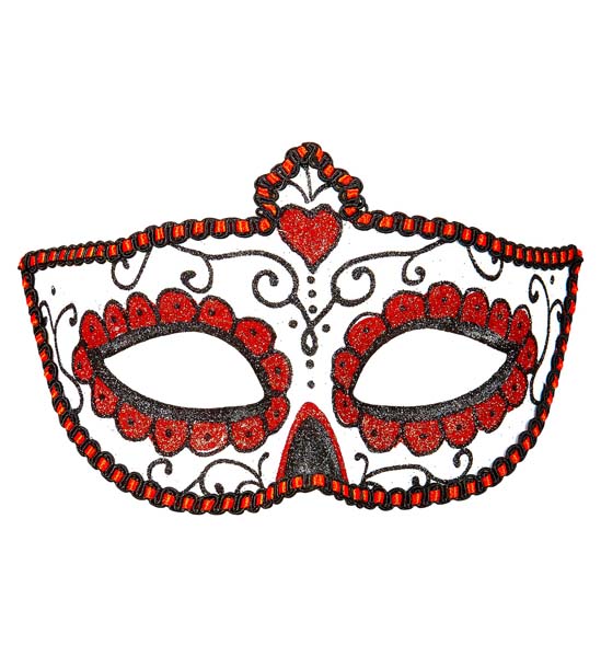Máscara Día de los Muertos Purpurina