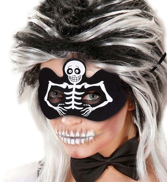 Antifaz negro de esqueleto para disfraces de Halloween – Juguetes Today