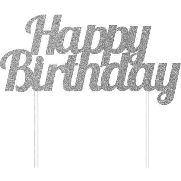 Topper de Pastel Purpurina "Happy Birthday" Creative Converting