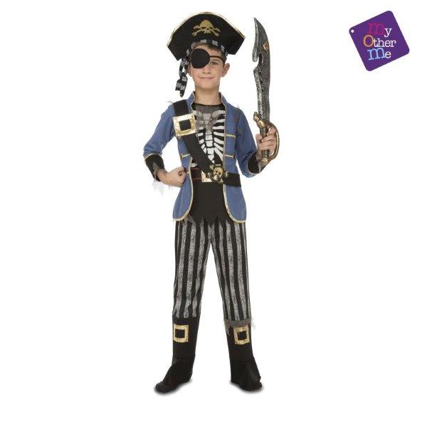Fato Pirata Esqueleto - 5-6 Anos