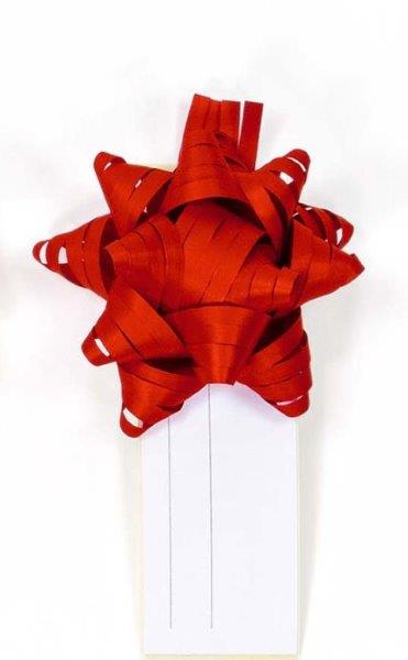 Laço Estrela Adesivo 19mm Com Cartão - Vermelho