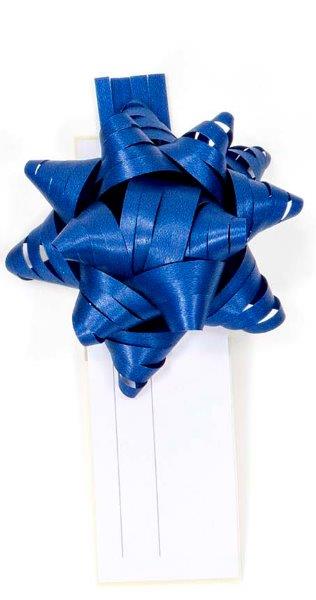 Laço Estrela Adesivo 19mm Com Cartão - Azul